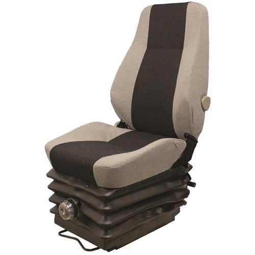 Caterpillar Excavator Replacement Seat & Mechanical Suspension - Fits Various Models - Gray Cloth