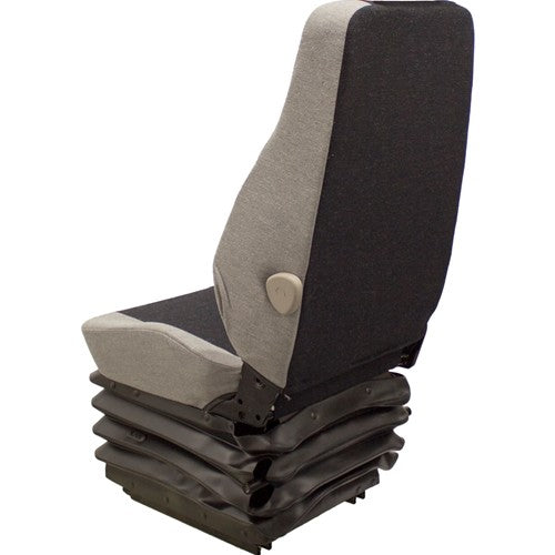 Caterpillar Excavator Replacement Seat & Mechanical Suspension - Fits Various Models - Gray Cloth