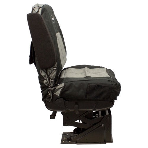 Mid-Back Truck Seat/Backrest Replacement Cover Kit - Black/Gray