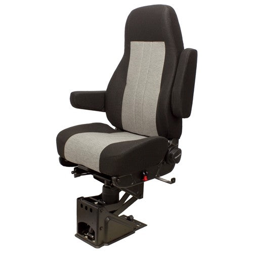 Semi Truck Replacement Seat - High-Back - Black/Gray Cloth