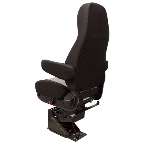 Semi Truck Replacement Seat - High-Back - Black/Gray Cloth