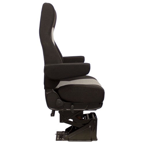 Semi Truck Replacement Seat - High-Back - Black/Gray Cloth