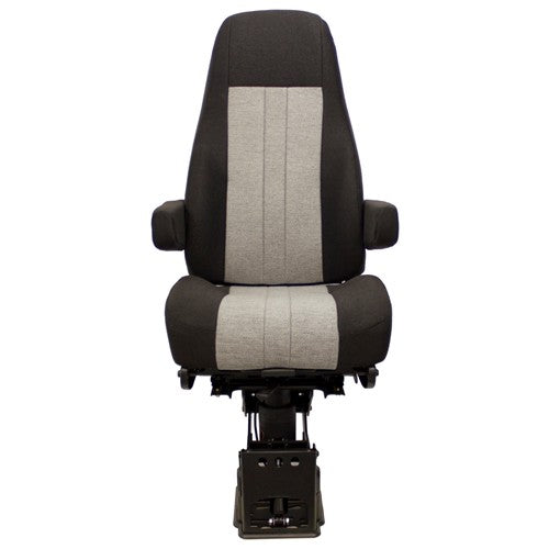 Semi Truck Replacement Seat - High-Back - Black/Gray Cloth