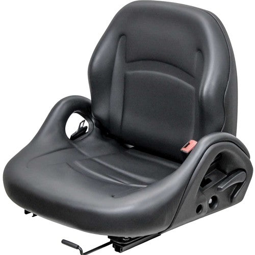 Mitsubishi Forklift Replacement Seat - Fits Various Models - Black Vinyl