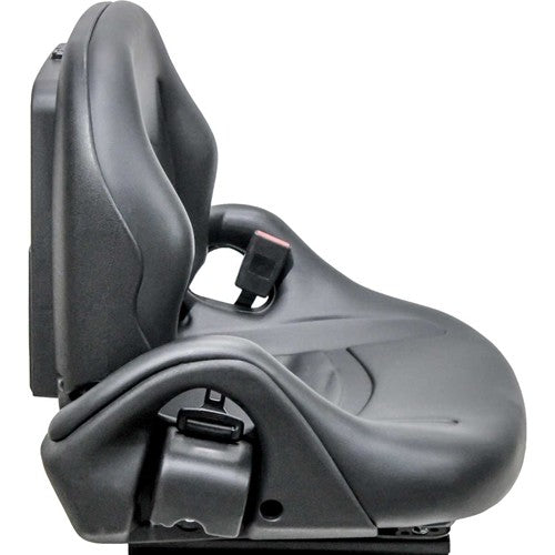 Mitsubishi Forklift Replacement Seat - Fits Various Models - Black Vinyl