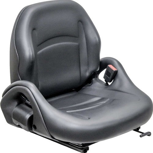 Mitsubishi Forklift Replacement Seat - Fits Various Models - Black Vinyl