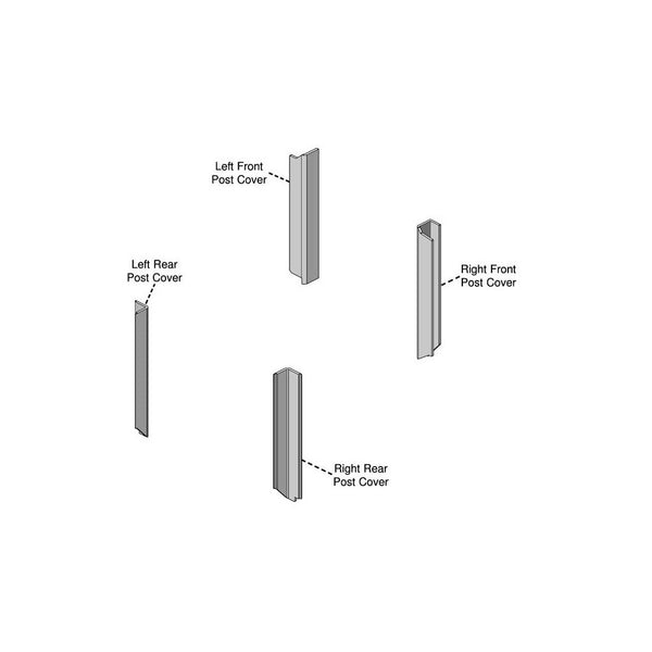 John Deere 40 Series 2WD Tractor Replacement Corner Post Kit - Black Vinyl