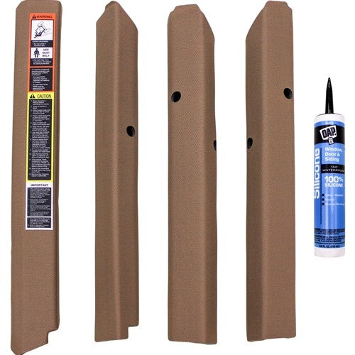 John Deere 55-60 Series Tractor Replacement Quick Fit Corner Post Kit - Brown Vinyl