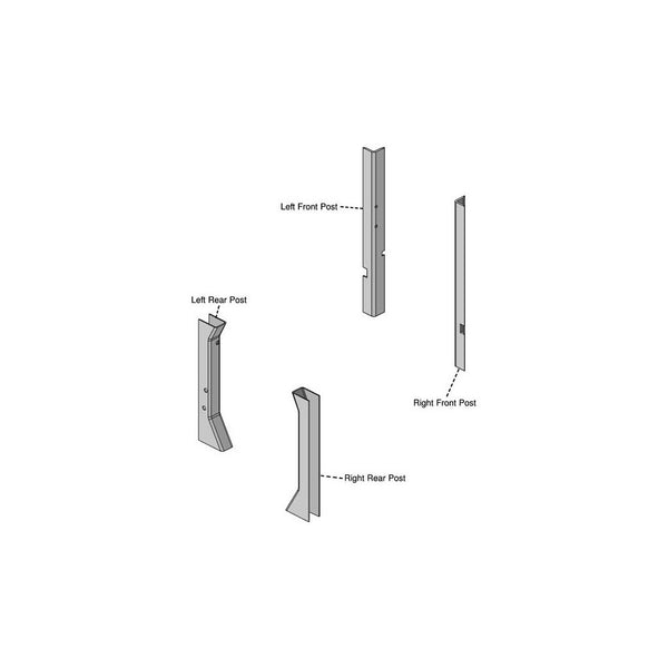 John Deere 7000 Series Tractor Replacement Corner Post Kit - Sailcloth Tan Cloth