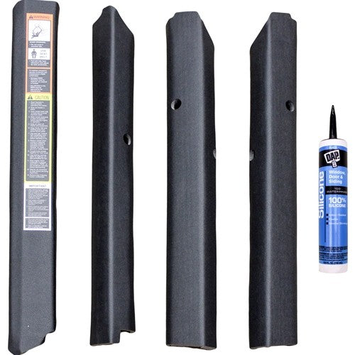 John Deere Late 40 Series Tractor Replacement Quick Fit Corner Post Kit - Black Vinyl