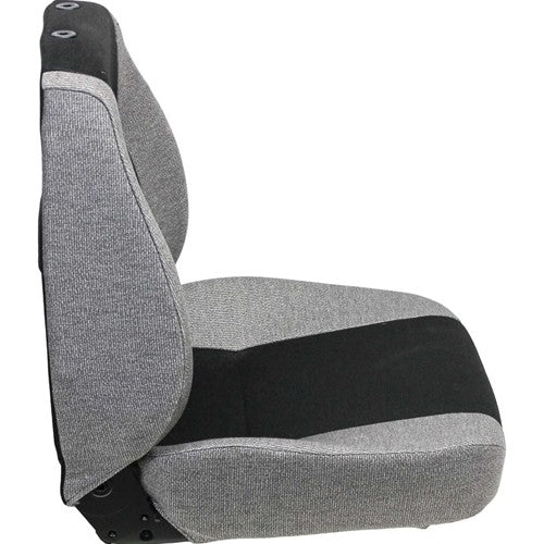 Case Excavator Replacement Seat Assembly - Fits Various Models - Gray Cloth