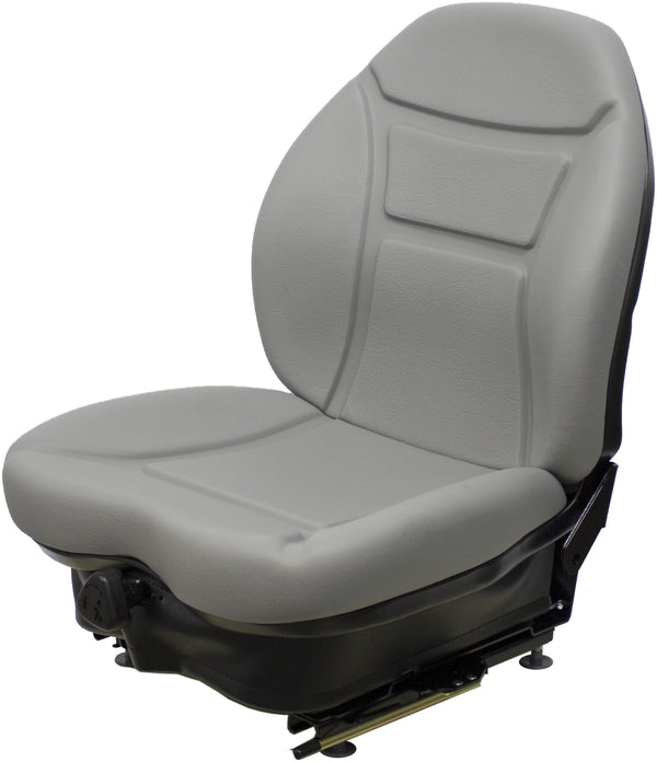 Case Skid Steer Replacement Seat & Mechanical Suspension - Fits Various Models - Gray Vinyl