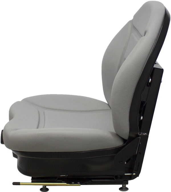 Case Skid Steer Replacement Seat & Mechanical Suspension - Fits Various Models - Gray Vinyl