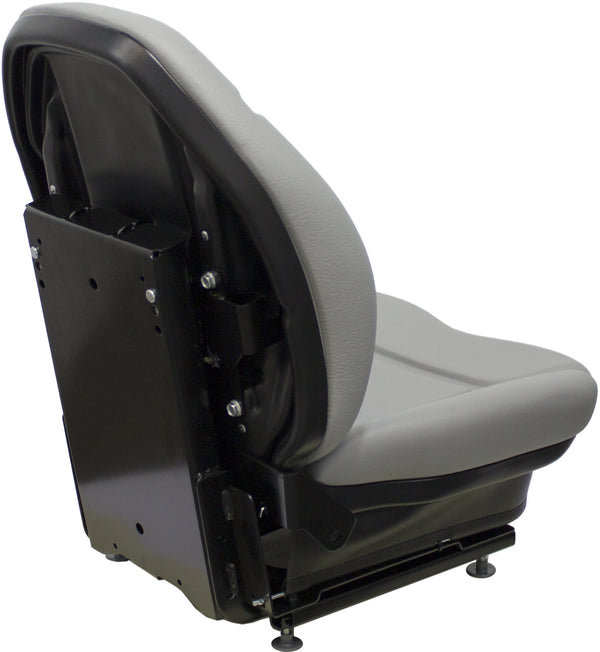 Case Skid Steer Replacement Seat & Mechanical Suspension - Fits Various Models - Gray Vinyl