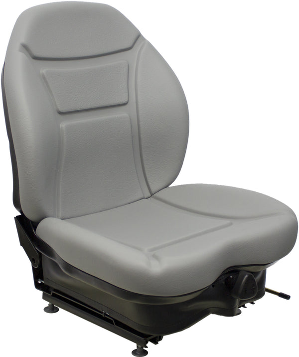 Case Skid Steer Replacement Seat & Mechanical Suspension - Fits Various Models - Gray Vinyl