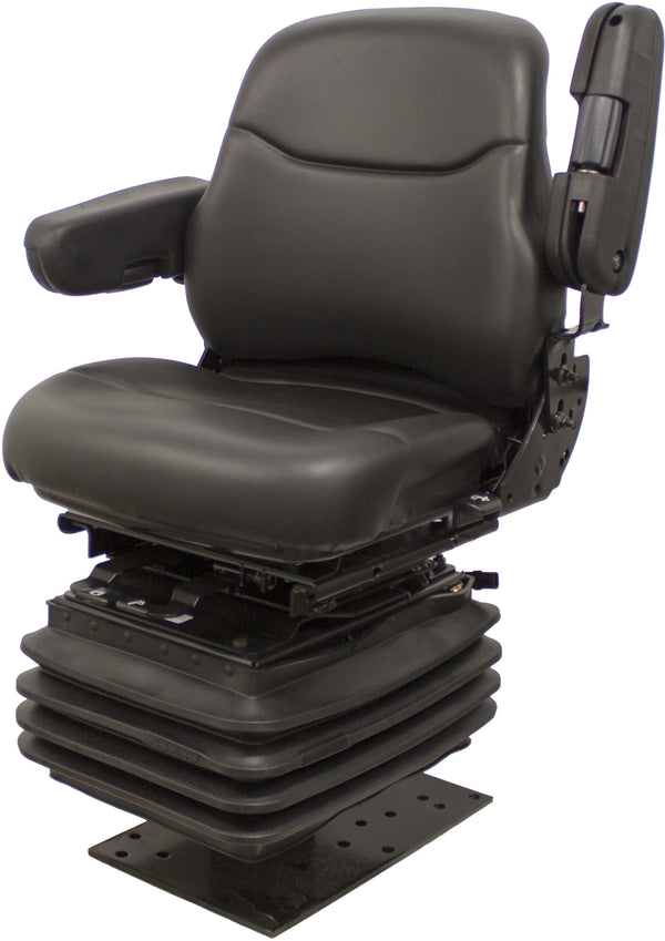 Case Loader/Backhoe Replacement Seat & Air Suspension - Fits Various Models - Black Vinyl