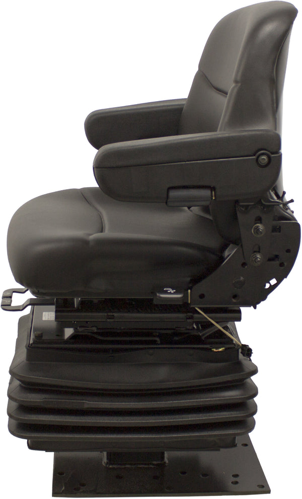 Case Loader/Backhoe Replacement Seat & Air Suspension - Fits Various Models - Black Vinyl