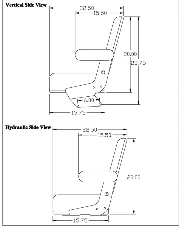 International Harvester 86-88 Series Tractor Replacement Seat & Mechanical Suspension - Fits Various Models - Black Cloth