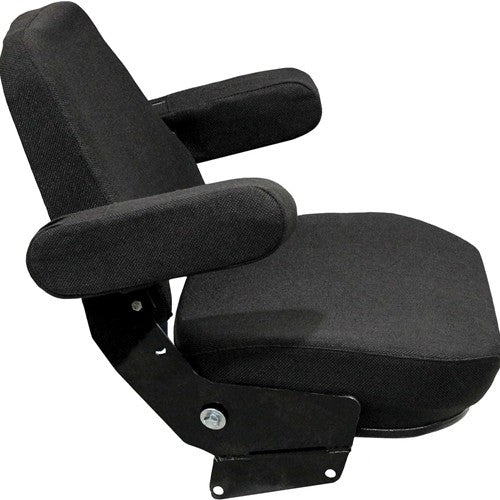 International Harvester Combine Seat & Mechanical Suspension - Fits Various Models - Black Cloth