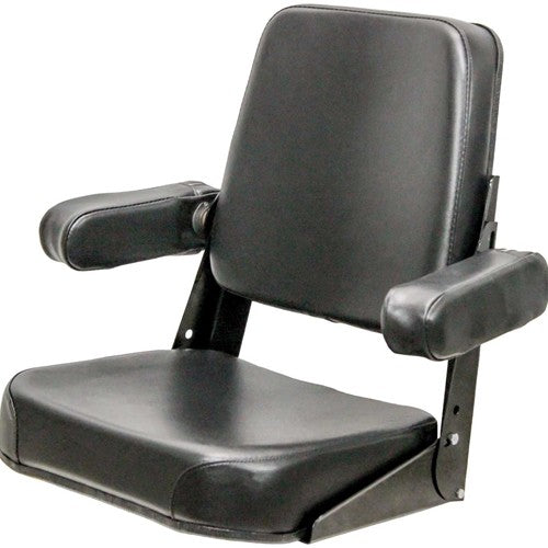 Allis Chalmers Tractor Comfort Classic Replacement Seat Assembly - Fits Various Models - Black Vinyl