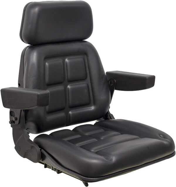 Ford/New Holland Tractor Replacement Seat Assembly - Fits Various Models - Black Vinyl