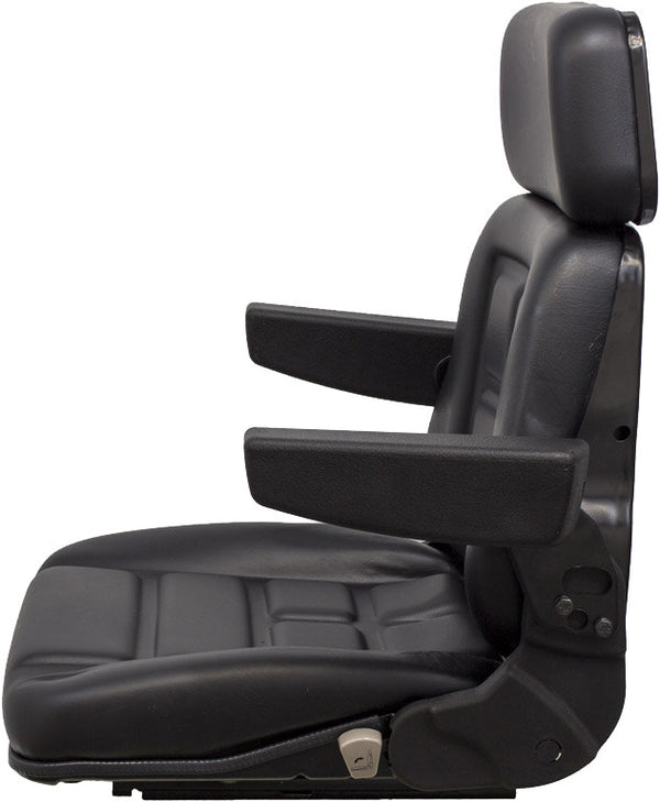 International Harvester Tractor Replacement Seat Assembly - Fits Various Models - Black Vinyl