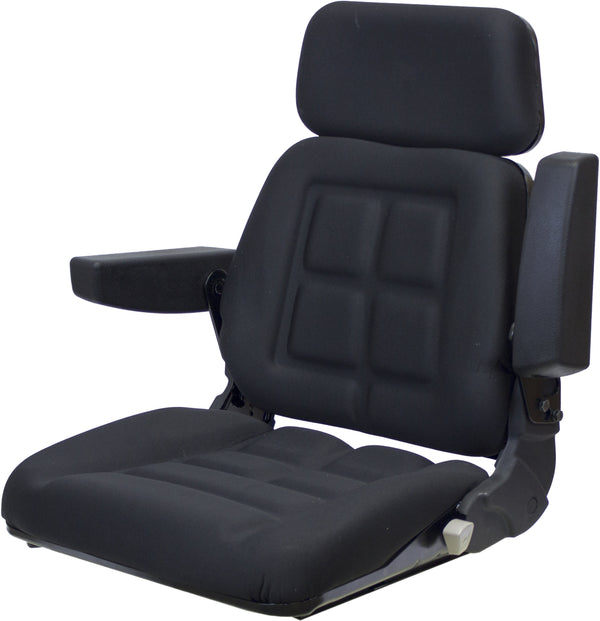 Case IH Combine Replacement Seat Assembly - Fits Various Models - Black Cloth