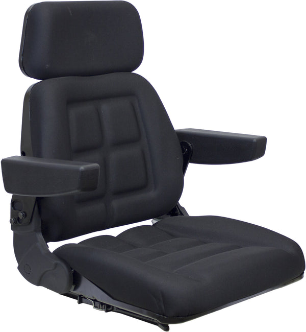 International Harvester Tractor Replacement Seat Assembly - Fits Various Models - Black Cloth