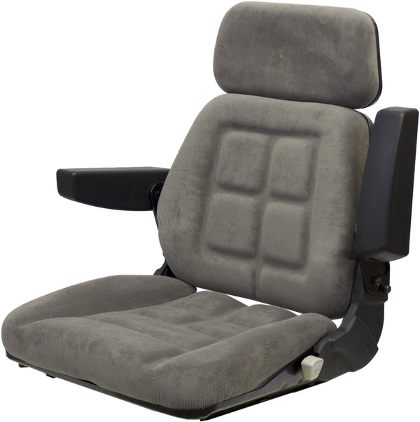 Steiger Tractor Seat Assembly - Fits Various Models - Gray Cloth