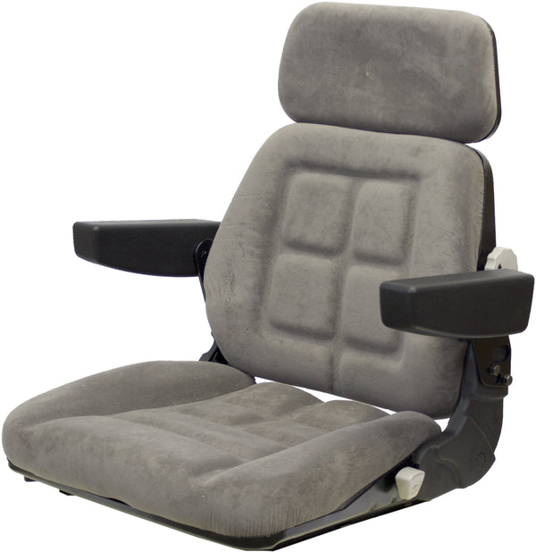 John Deere Wheel Loader Seat Assembly - Fits Various Models - Gray Cloth