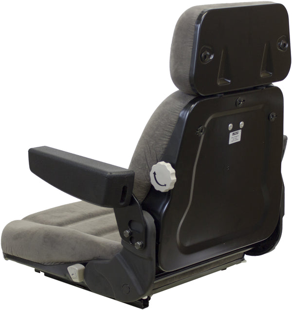 John Deere Wheel Loader Seat Assembly - Fits Various Models - Gray Cloth