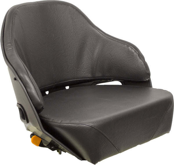 White Tractor Replacement Seat Assembly - Fits Various Models - Black Vinyl