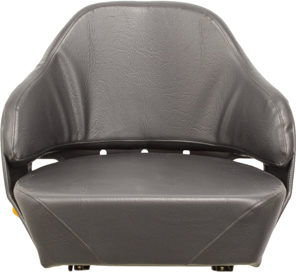 White Tractor Replacement Seat Assembly - Fits Various Models - Black Vinyl