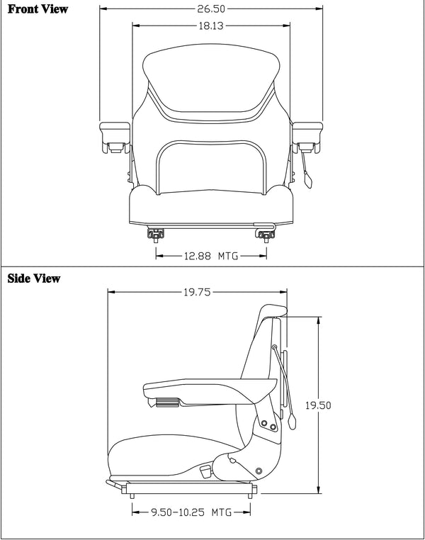 Versatile Tractor Seat Assembly - Fits Various Models - Gray Cloth