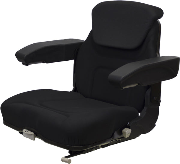 John Deere Tractor Replacement Seat Assembly - Fits Various Models - Black Cloth