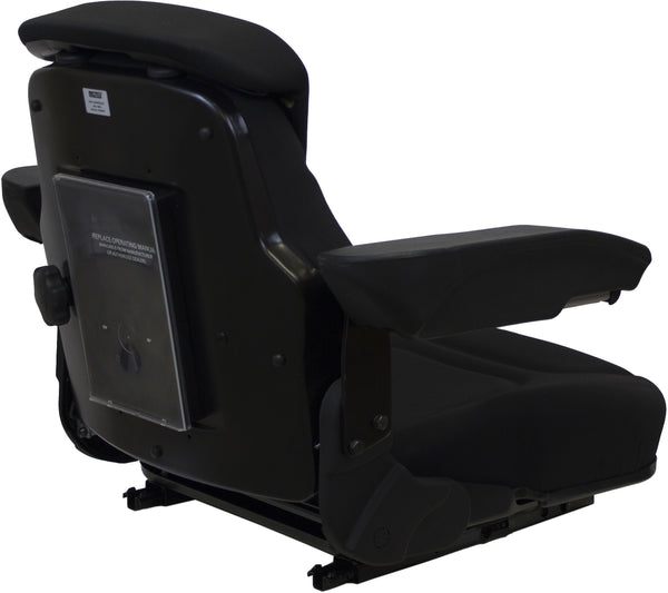 John Deere Tractor Replacement Seat Assembly - Fits Various Models - Black Cloth