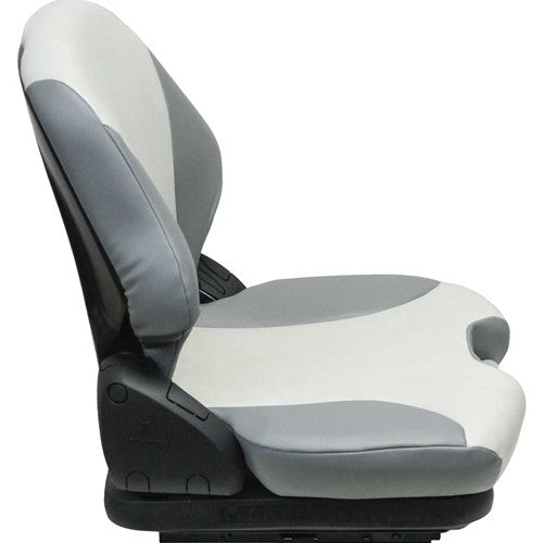 Bobcat Skid Steer Replacement Seat & Mechanical Suspension - Fits Various Models - Two-Tone Gray Vinyl