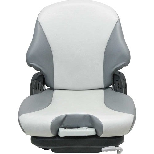 Bobcat Skid Steer Replacement Seat & Mechanical Suspension - Fits Various Models - Two-Tone Gray Vinyl