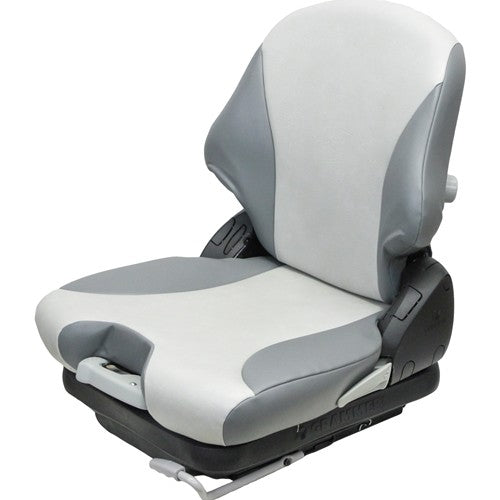 Bobcat Toolcat Replacement Seat & Mechanical Suspension - Fits Various Models - Two-Tone Gray Vinyl