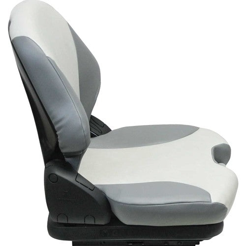 Case Roller Seat & Mechanical Suspension - Fits Various Models - Two-Tone Gray Vinyl