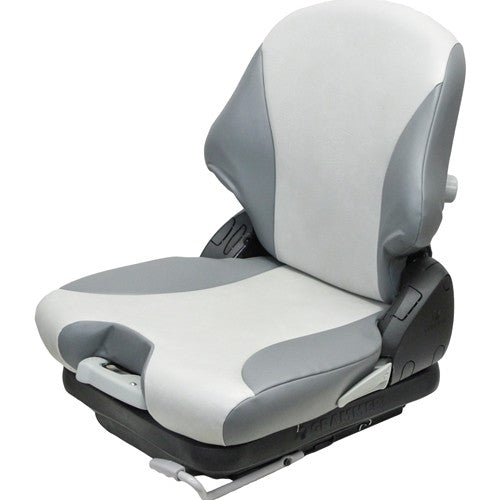 John Deere 4100 Compact Utility Tractor Seat & Mechanical Suspension - Two-Tone Gray Vinyl