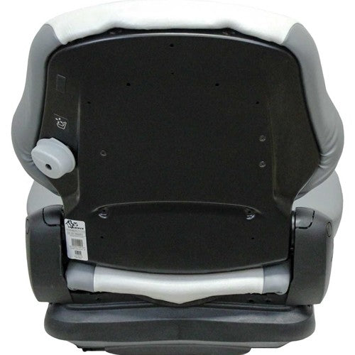 Gravely Lawn Mower Seat & Mechanical Suspension - Fits Various Models - Two-Tone Gray Vinyl