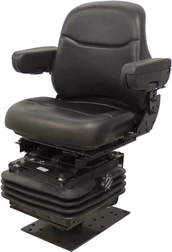 John Deere Loader/Backhoe Replacement Seat & Mechanical Suspension - Fits Various Models - Black Vinyl