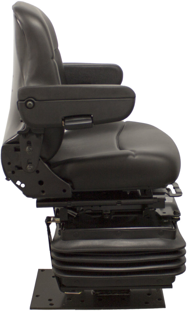 John Deere Loader/Backhoe Replacement Seat & Mechanical Suspension - Fits Various Models - Black Vinyl