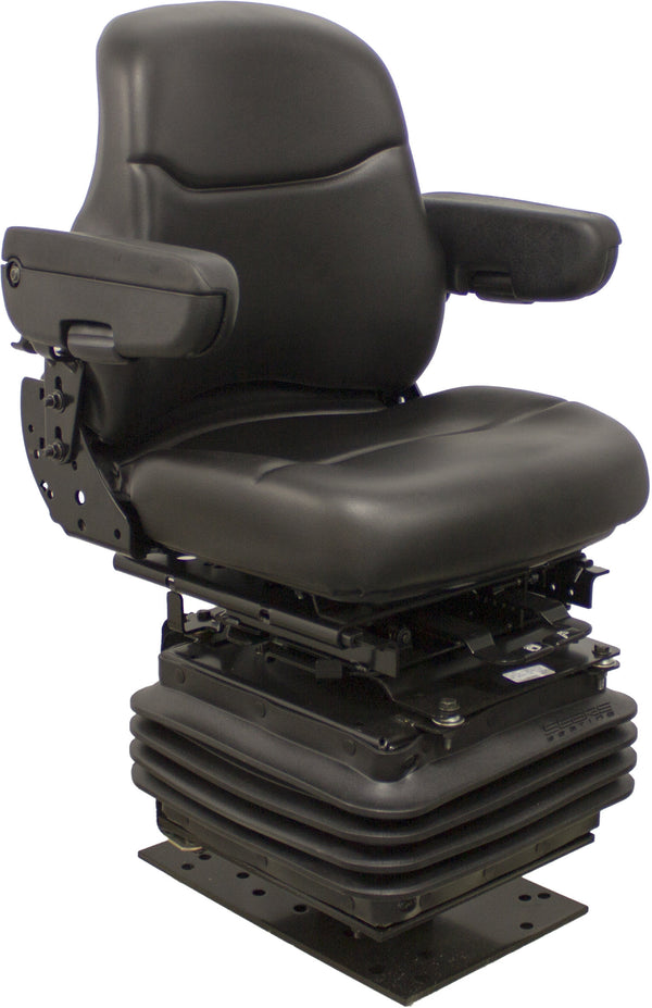 John Deere Loader/Backhoe Replacement Seat & Mechanical Suspension - Fits Various Models - Black Vinyl