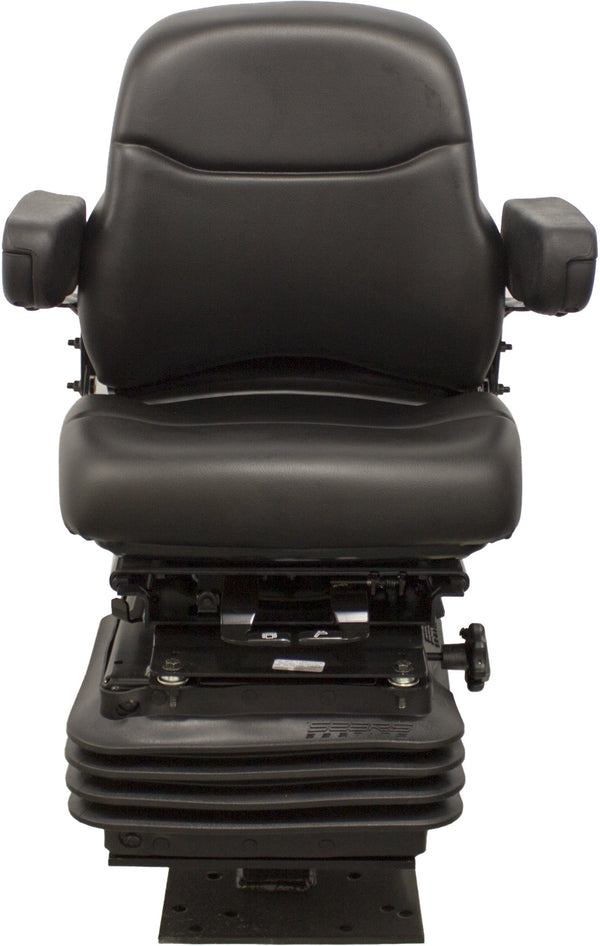 John Deere Loader/Backhoe Replacement Seat & Mechanical Suspension - Fits Various Models - Black Vinyl