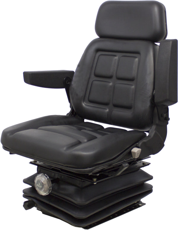 AGCO DT, LT and RT Series Tractor Replacement Seat & Mechanical Suspension - Fits Various Models - Black Vinyl