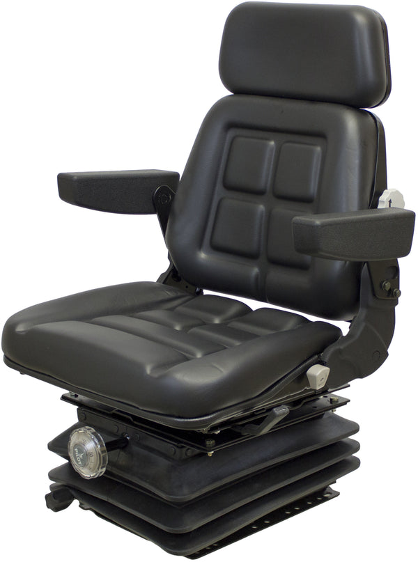 AGCO DT, LT and RT Series Tractor Replacement Seat & Mechanical Suspension - Fits Various Models - Black Vinyl