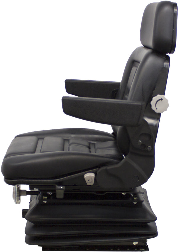 AGCO DT, LT and RT Series Tractor Replacement Seat & Mechanical Suspension - Fits Various Models - Black Vinyl