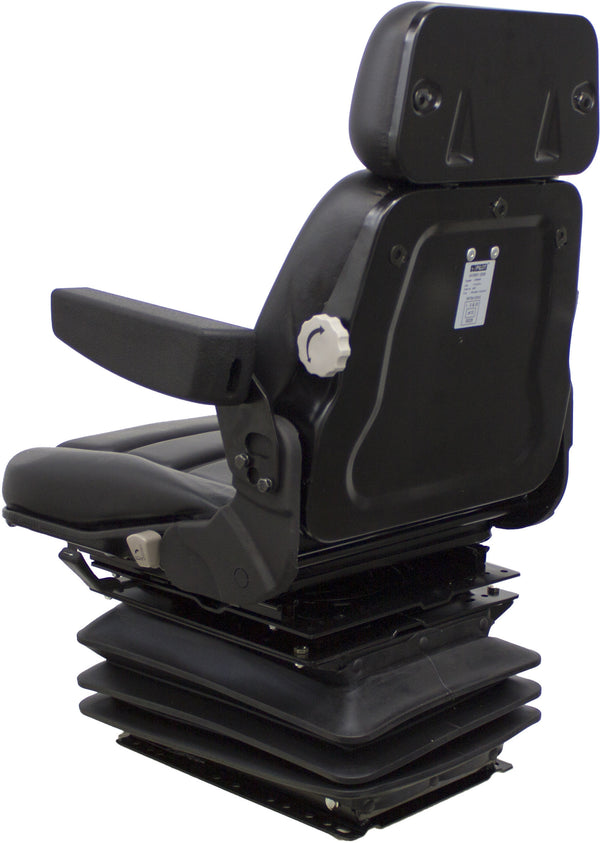 AGCO DT, LT and RT Series Tractor Replacement Seat & Mechanical Suspension - Fits Various Models - Black Vinyl